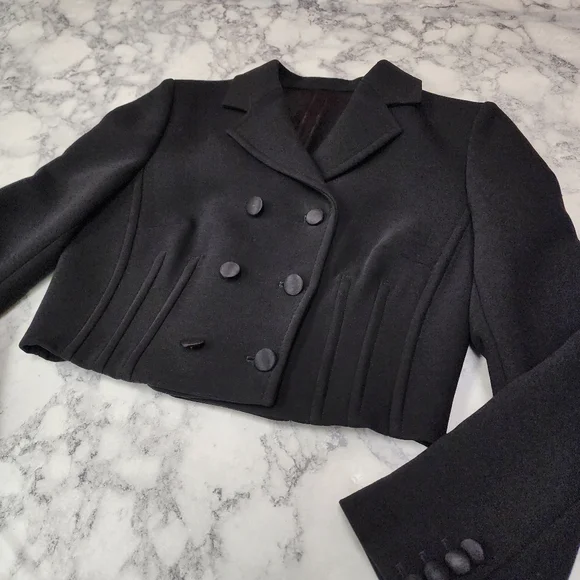 Dolce & Gabbana Double Breasted Cropped Blazer with Boning